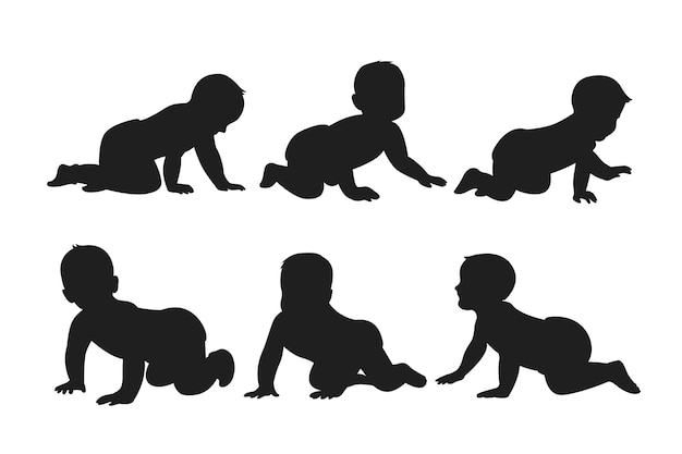 Flat design baby silhouette