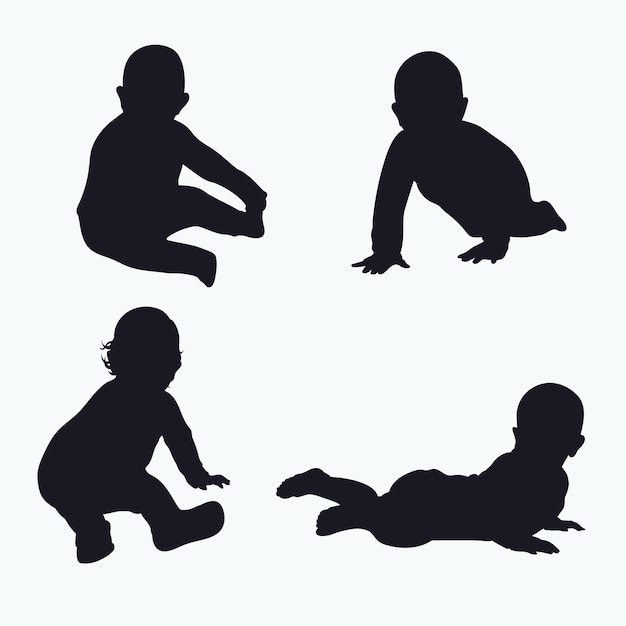 Flat design baby silhouette