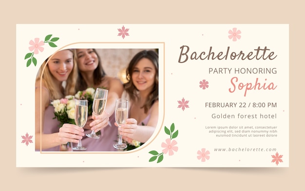 Flat design bachelorette party   facebook post