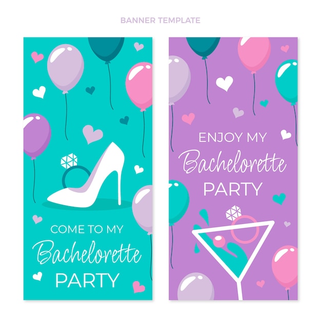 Flat design bachelorette template