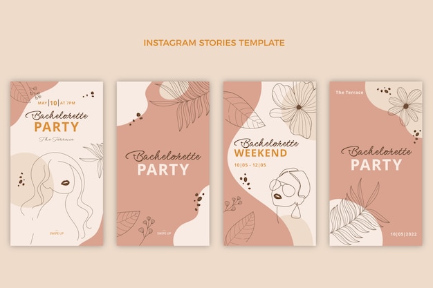 Free Vector flat design bachelorette template