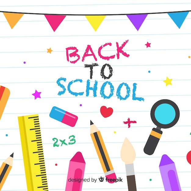 Free Vector flat design back to school background