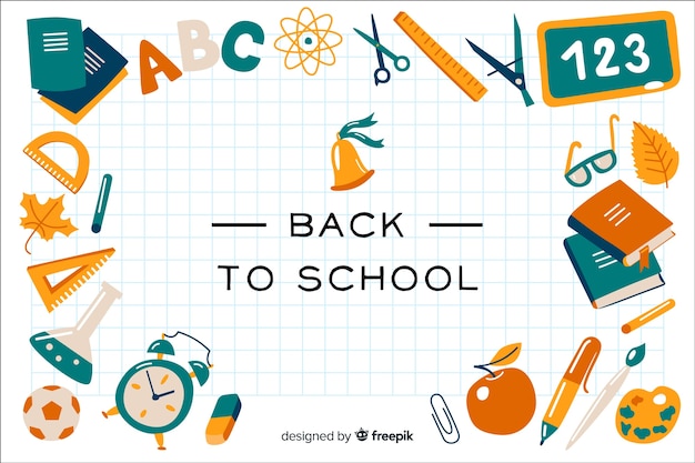 Flat design back to school background