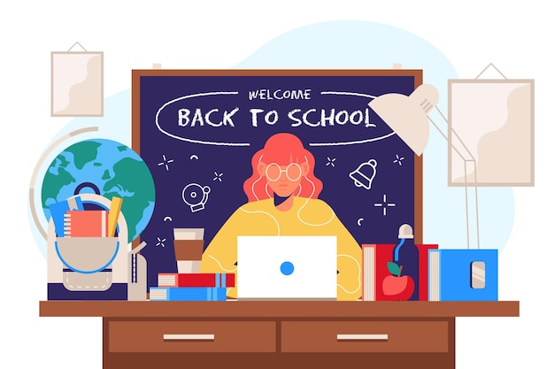 Free Vector flat design back to school background