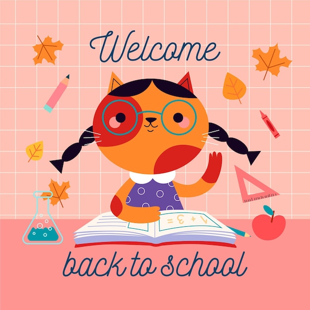 Free Vector flat design back to school background