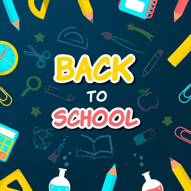 Flat design back to school background