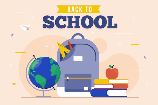 Flat design back to school background