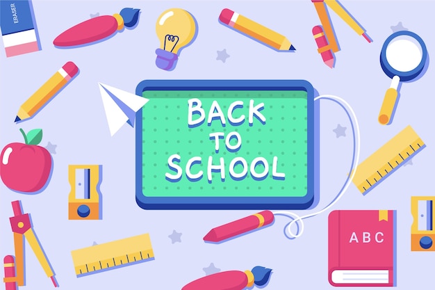 Flat design back to school backround