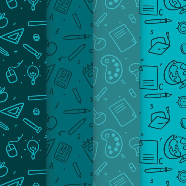 Flat design back to school pattern design