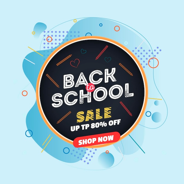 Flat design back to school sale