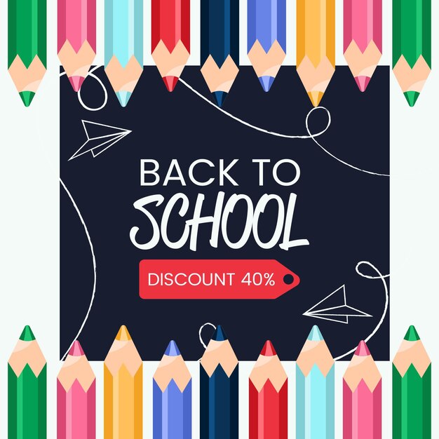 Flat design back to school sales