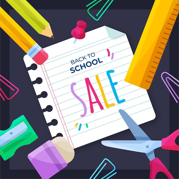 Free vector flat design back to school sales