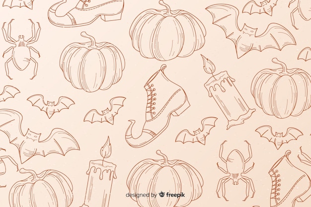 Free Vector flat design background for halloween