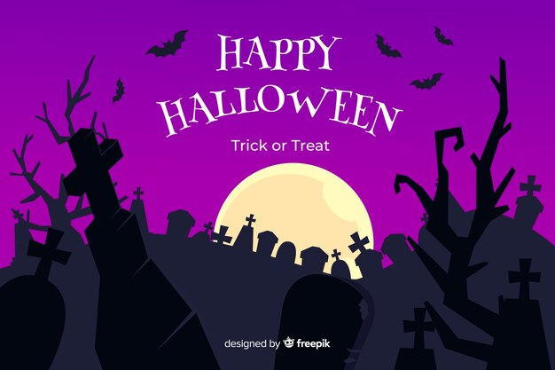 Flat design background for halloween