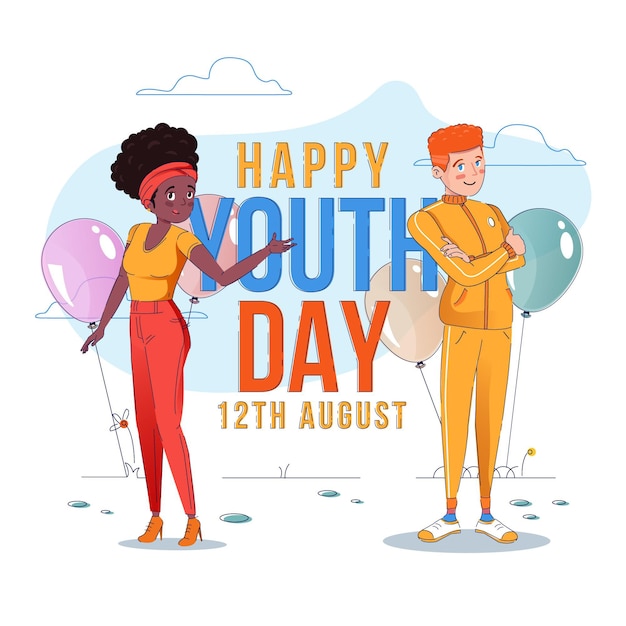 Flat design background youth day