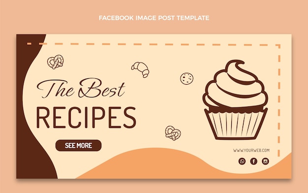 Flat design bakery shop facebook post