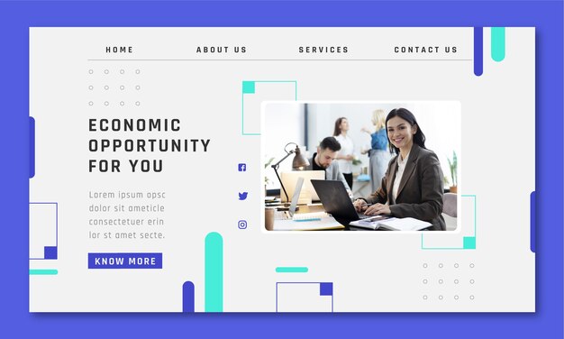 Flat design bank concept landing page