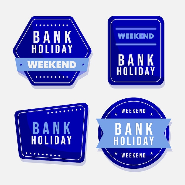 Flat design bank holiday labels