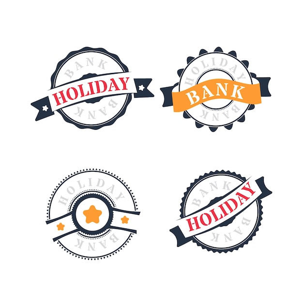 Free Vector flat design bank holiday labels