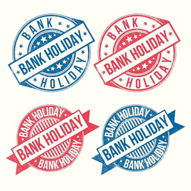 Flat design bank holiday set