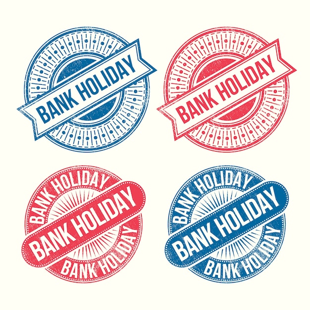 Flat design bank holiday set