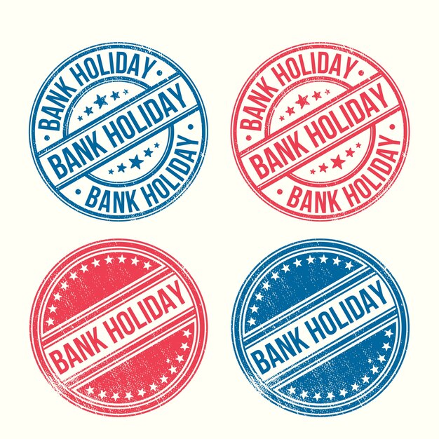 Flat design bank holiday set