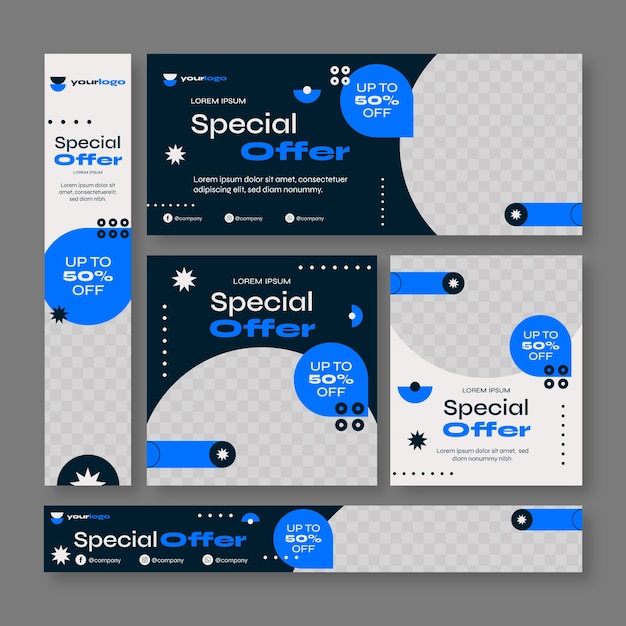 Flat design banner template