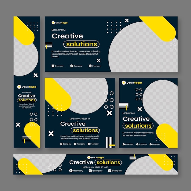 Flat design banner template