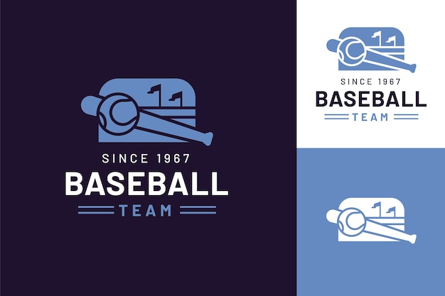 Free vector flat design baseball logo template