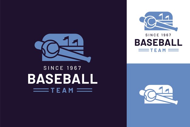 Flat design baseball logo template