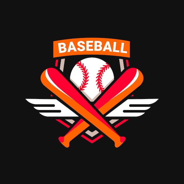 Free Vector flat design  baseball logo  template