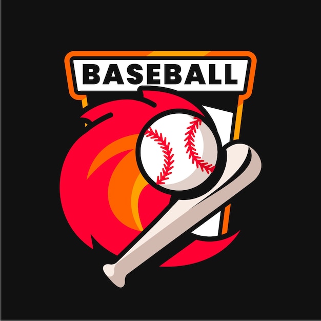 Flat design  baseball logo  template