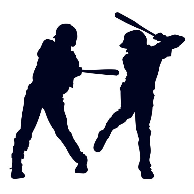 Flat design  baseball player silhouette illustration