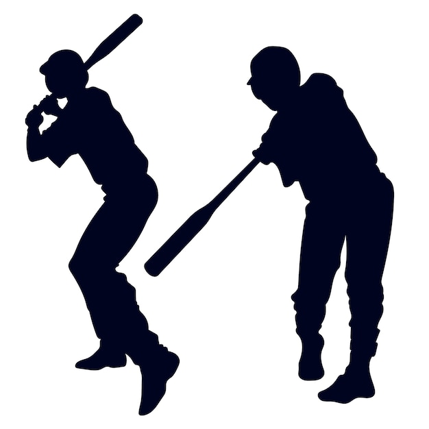 Free Vector flat design  baseball player silhouette illustration