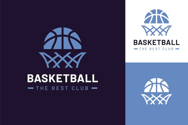 Flat design basketball logo template