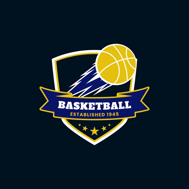 Flat design basketball logo template