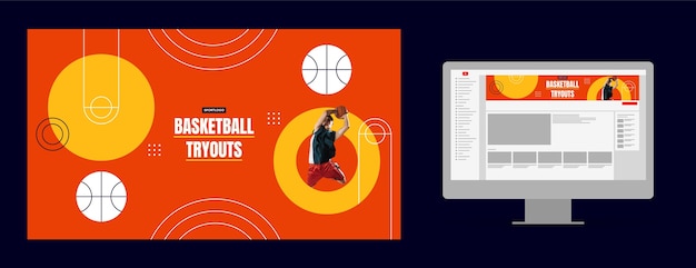 Free Vector flat design basketball template