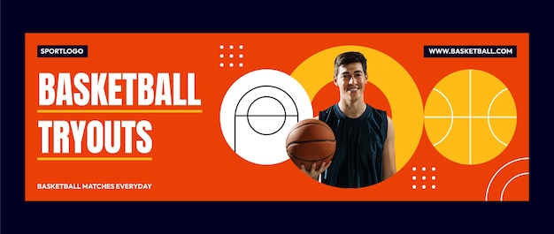 Flat design basketball template