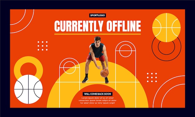 Flat design basketball template