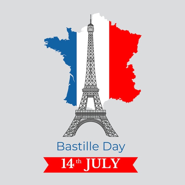 Flat design bastille day concept