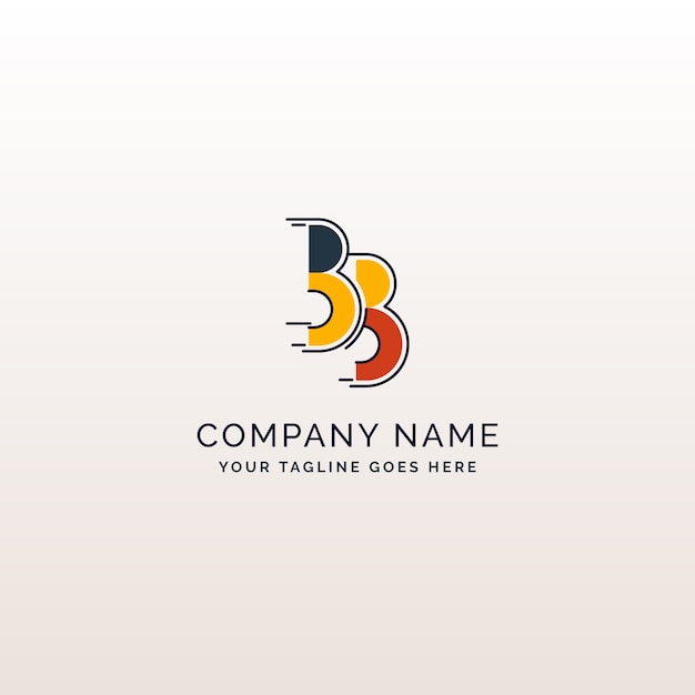 Flat design bb logo template