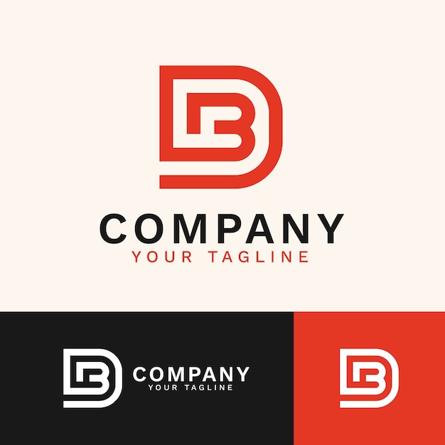 Free vector flat design bd monogram logo