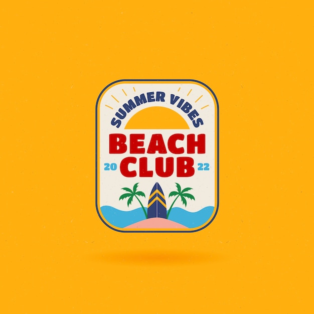 Flat design beach club logo design