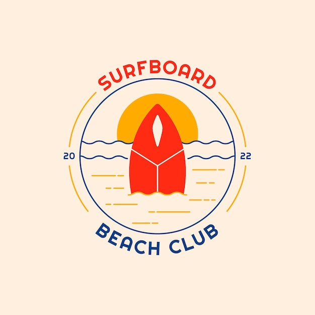 Free Vector flat design beach club logo design