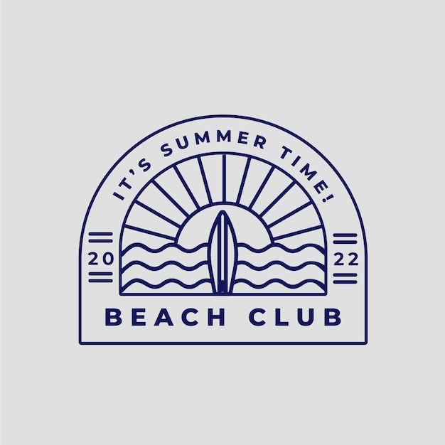 Flat design beach club logo template