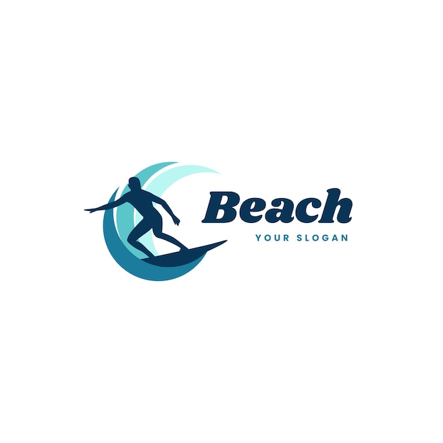 Free Vector flat design beach club logo template