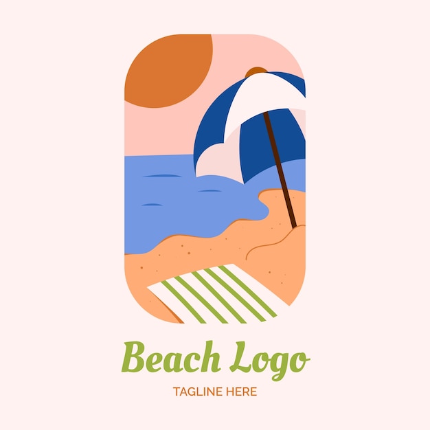 Flat design beach logo design