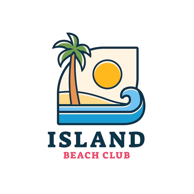 Flat design beach logo