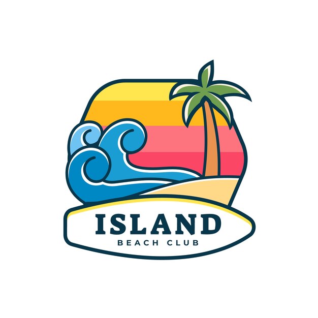 Flat design beach logo