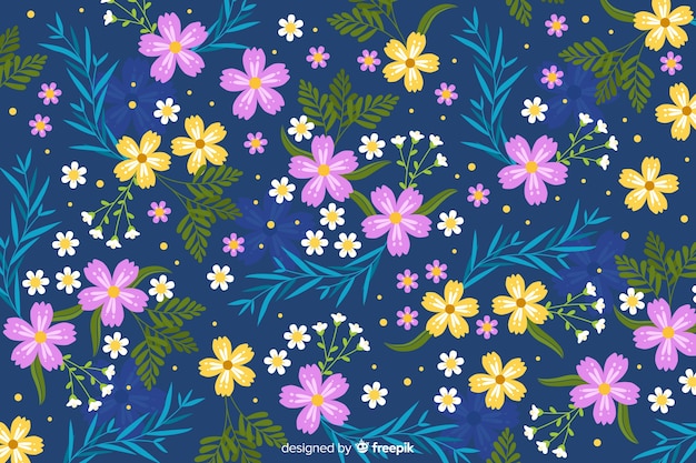 Flat design beautiful floral background